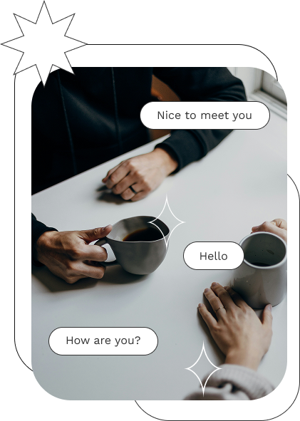 Picie kawy przy dialogu angielskim